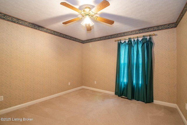 236 Bobwhite Rd, Brandenburg, KY 40108 - spare room featuring carpet flooring, a textured ceiling, and ceiling fan
