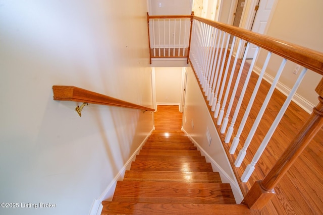 236 Bobwhite Rd, Brandenburg, KY 40108 - staircase featuring baseboards and wood finished floors