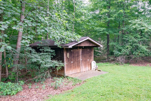 236 Bobwhite Rd, Brandenburg, KY 40108 - view of shed with a forest view