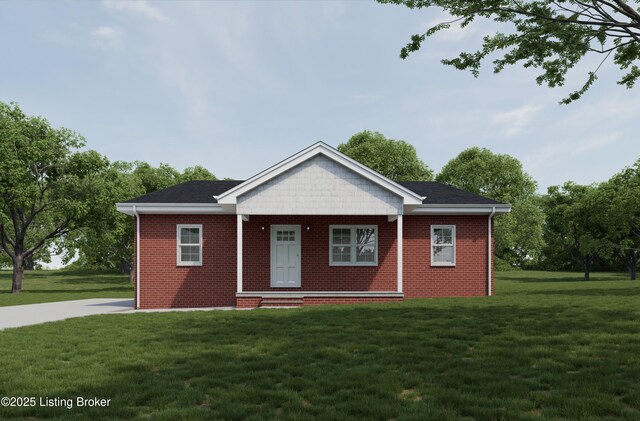 104 Popes Creek Dr, Campbellsville, KY 42718 - ranch-style house with a front lawn and brick siding