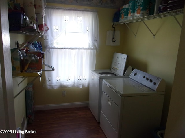 1366 Greens Chapel Rd, Bloomfield, KY 40008 - laundry room with separate washer and dryer and wood finished floors