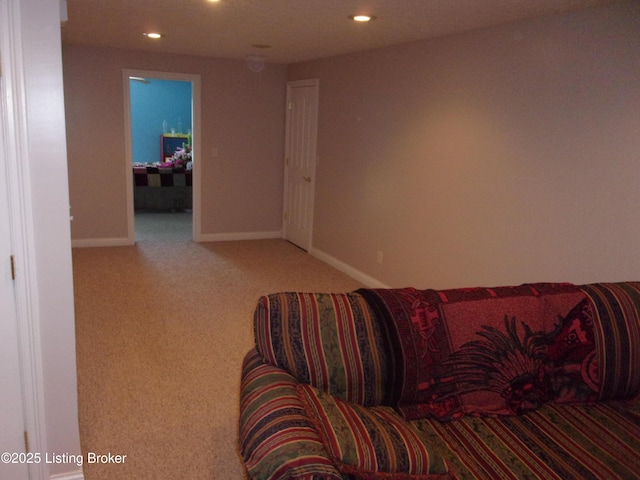 1366 Greens Chapel Rd, Bloomfield, KY 40008 - carpeted living area with recessed lighting and baseboards