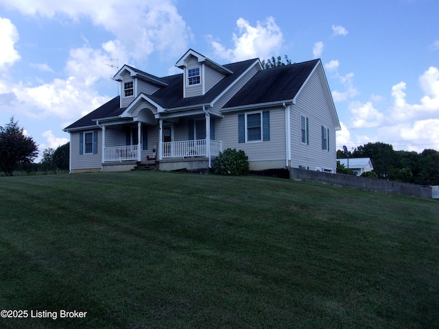 1366 Greens Chapel Rd, Bloomfield, KY 40008 - cape cod home with covered porch and a front yard