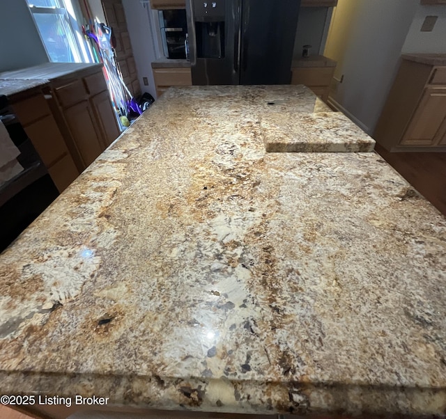 40 Sunflower Ln, Brandenburg, KY 40108 - kitchen with freestanding refrigerator and light stone counters