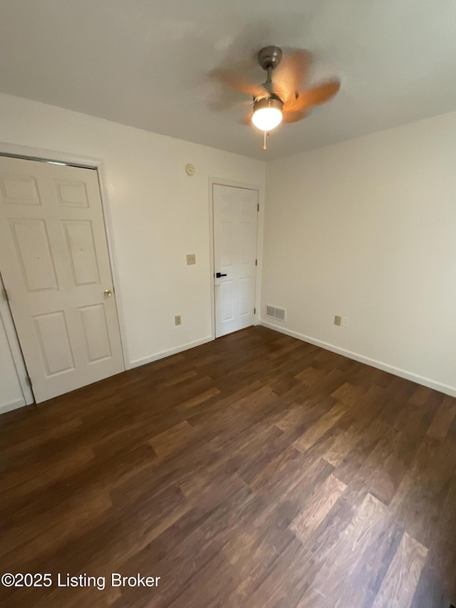 40 Sunflower Ln, Brandenburg, KY 40108 - unfurnished room with ceiling fan and dark wood finished floors