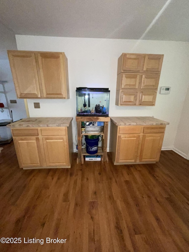 40 Sunflower Ln, Brandenburg, KY 40108 - kitchen with dark wood-style flooring, light brown cabinetry, and light countertops