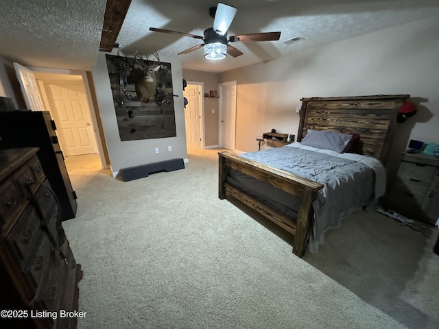 79 Brightberry Rd, Brandenburg, KY 40108 - carpeted bedroom featuring a textured ceiling and ceiling fan