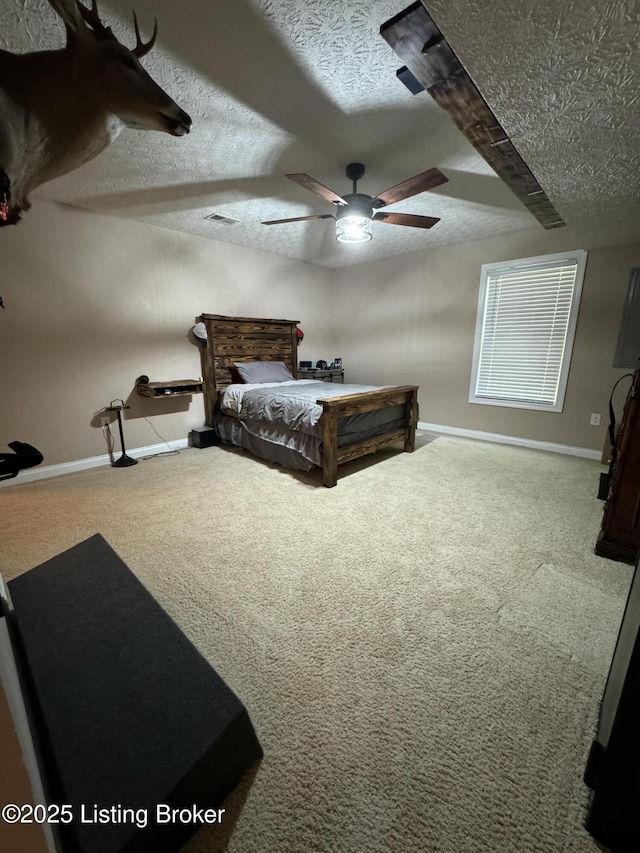 79 Brightberry Rd, Brandenburg, KY 40108 - bedroom featuring carpet, a textured ceiling, and ceiling fan