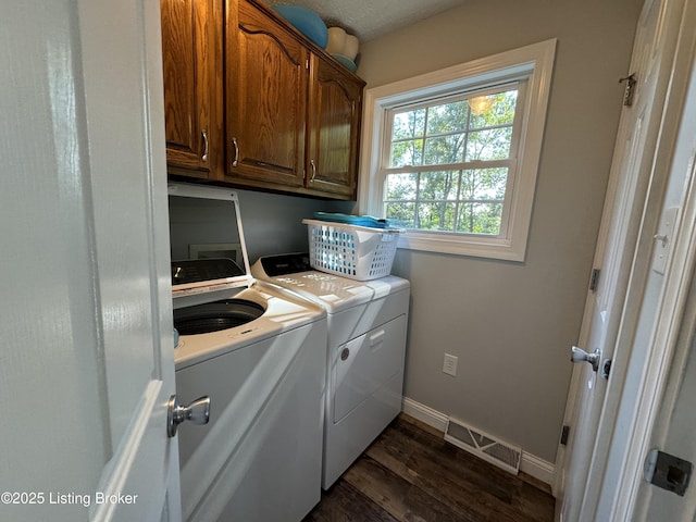 79 Brightberry Rd, Brandenburg, KY 40108 - washroom featuring cabinet space, washing machine and dryer, and dark wood finished floors