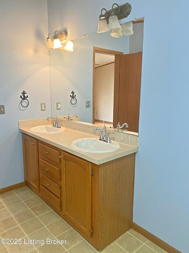 356 Armes Lively Rd, Leitchfield, KY 42754 - bathroom featuring double vanity and tile patterned flooring