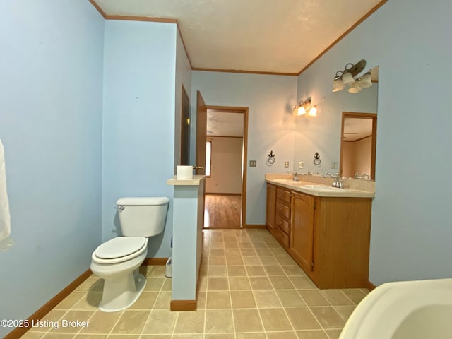 356 Armes Lively Rd, Leitchfield, KY 42754 - full bathroom with tile patterned floors, double vanity, and crown molding