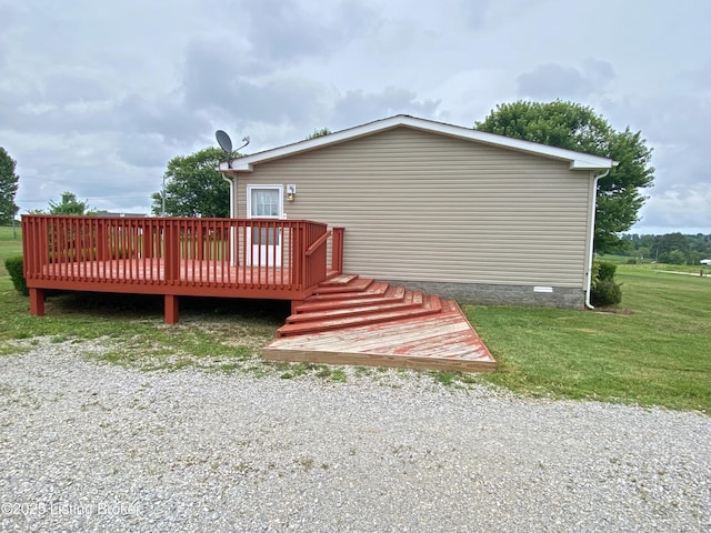 356 Armes Lively Rd, Leitchfield, KY 42754 - back of house with a wooden deck and a lawn
