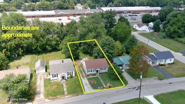 218 N Mantle Ave, Elizabethtown, KY 42701 - aerial overview of property's location featuring property parcel outlined