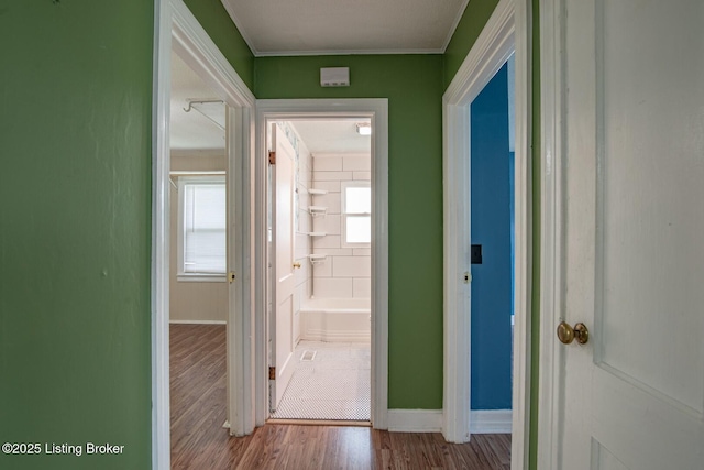 218 N Mantle Ave, Elizabethtown, KY 42701 - hall with wood finished floors and crown molding