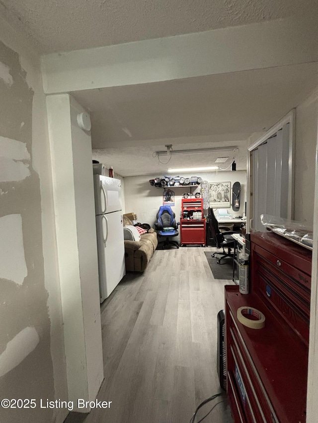 936 Old Ekron Rd, Brandenburg, KY 40108 - garage with freestanding refrigerator and a desk