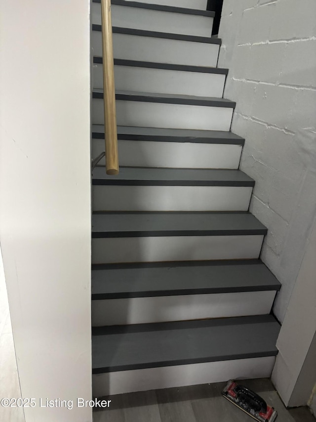 936 Old Ekron Rd, Brandenburg, KY 40108 - stairway with concrete block wall