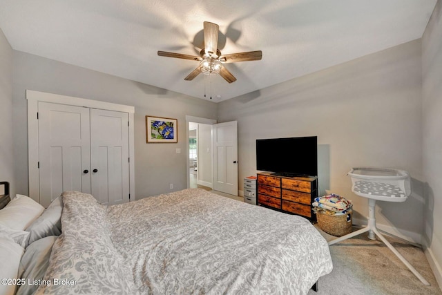 90 Glenn Eagle Rd, Brandenburg, KY 40108 - bedroom with carpet flooring, a closet, and a ceiling fan
