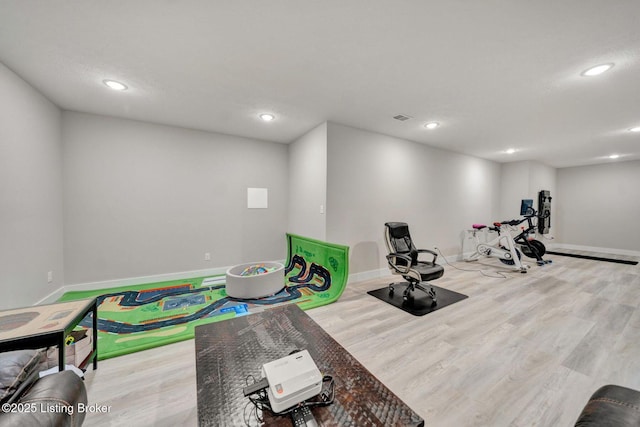 90 Glenn Eagle Rd, Brandenburg, KY 40108 - workout area with wood finished floors and recessed lighting