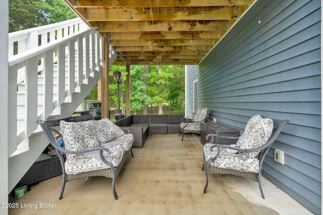90 Glenn Eagle Rd, Brandenburg, KY 40108 - view of patio featuring outdoor lounge area and stairs