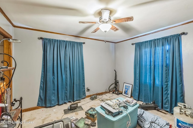 2904 State Route 58 E, Mayfield, KY 42066 - bedroom featuring crown molding and a ceiling fan