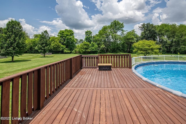 515 Clymene Rd, Cecilia, KY 42724 - view of pool featuring a deck, a yard, and view of scattered trees
