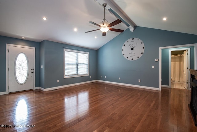 515 Clymene Rd, Cecilia, KY 42724 - entryway featuring ceiling fan, wood finished floors, and recessed lighting