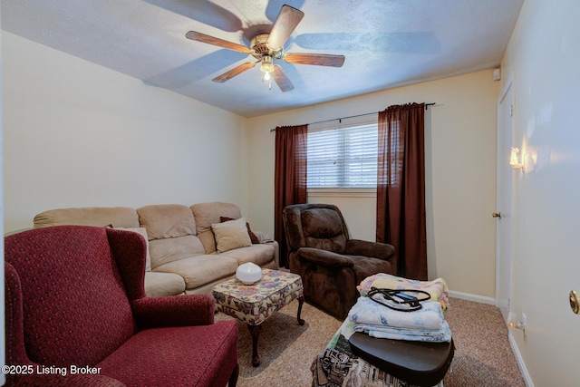 3308 Mcadams Ct, Jeffersontown, KY 40299 - living area featuring ceiling fan and carpet