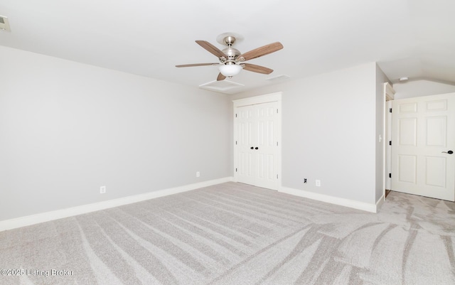 9403 Delphinium St Unit 101, Prospect, KY 40059 - empty room featuring carpet floors, ceiling fan, and lofted ceiling