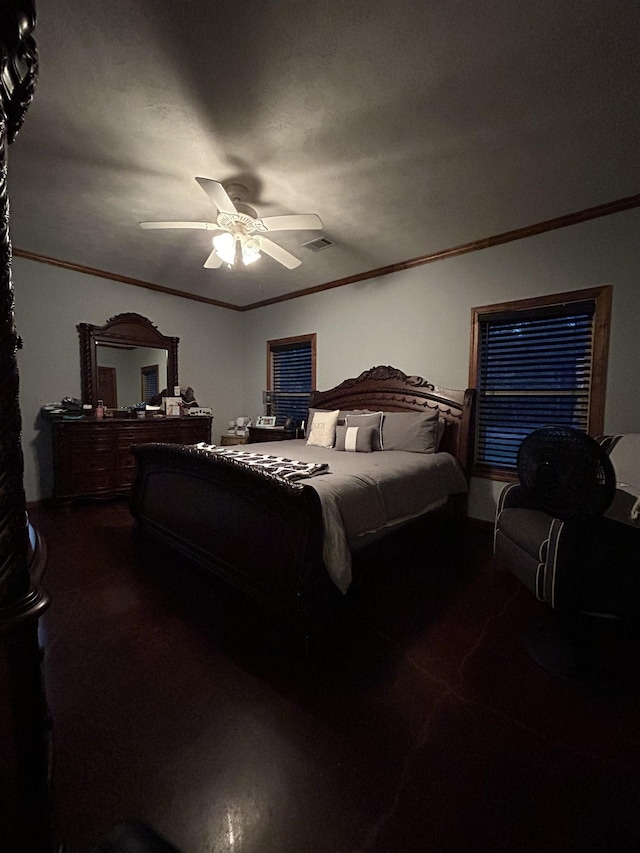 4940 Kent Rd, Tremont, MS 38876 - bedroom featuring ceiling fan, crown molding, and carpet floors