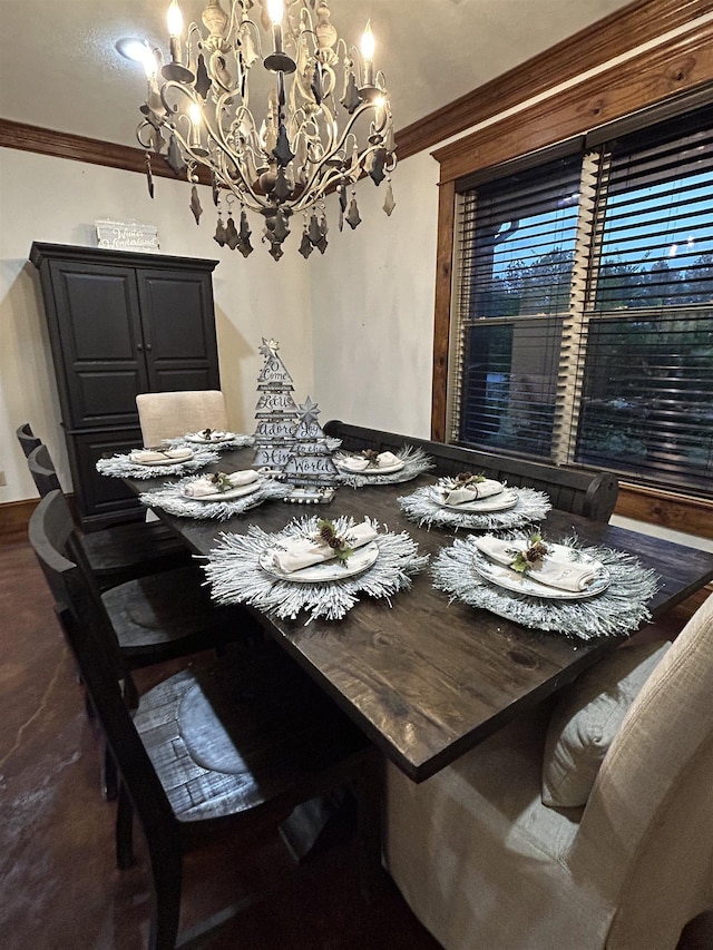 4940 Kent Rd, Tremont, MS 38876 - dining area featuring a notable chandelier and crown molding