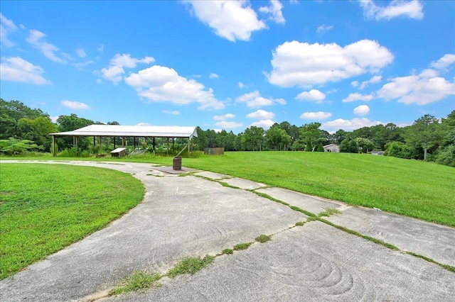 view of community with a lawn