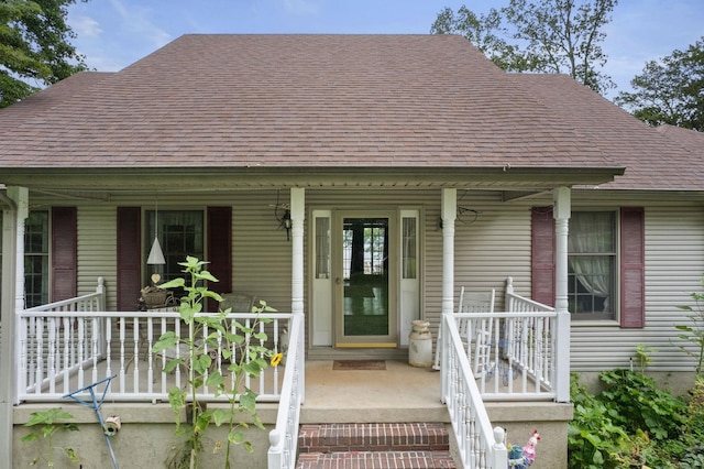 exterior space with a porch