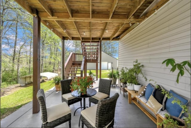 view of patio with outdoor lounge area