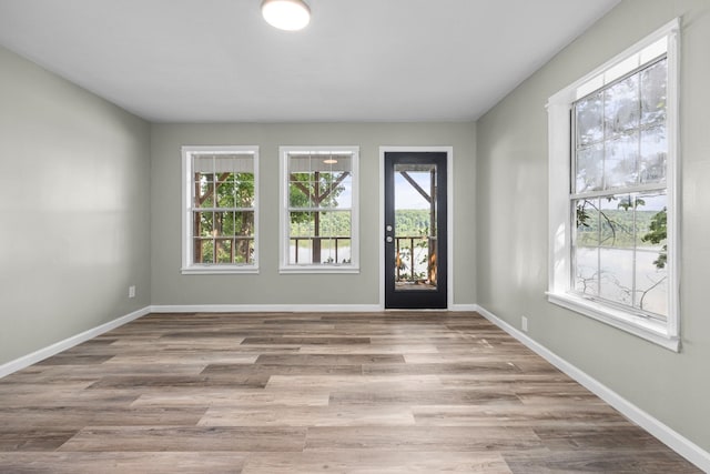 foyer entrance featuring light wood-type flooring