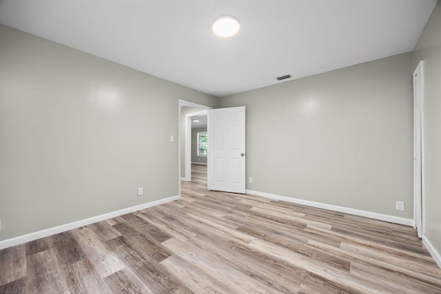 unfurnished bedroom with light hardwood / wood-style flooring