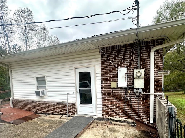 property entrance with cooling unit