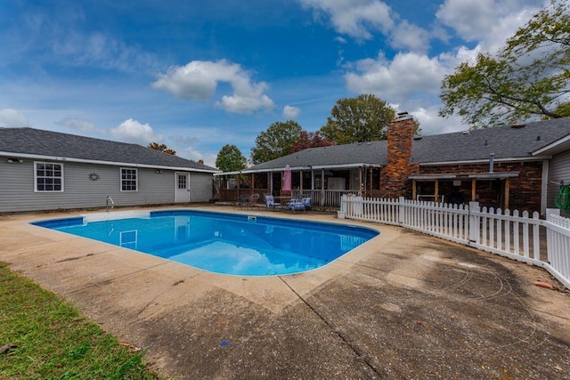 view of pool featuring a patio area