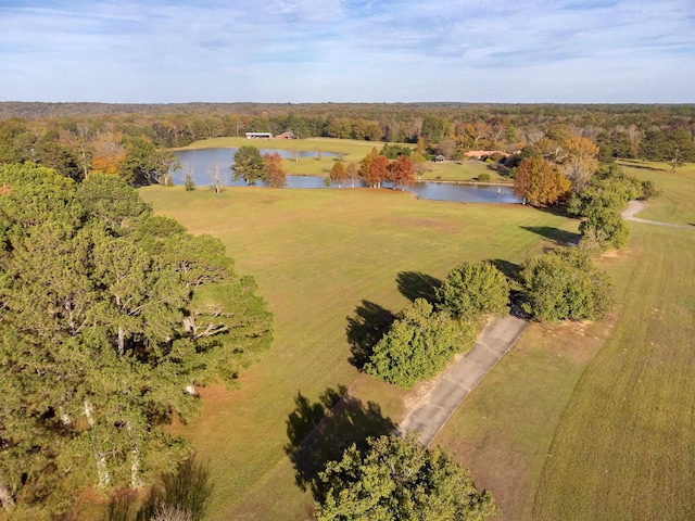 birds eye view of property with a rural view and a water view