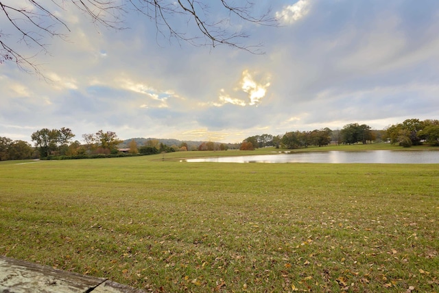 view of yard featuring a water view