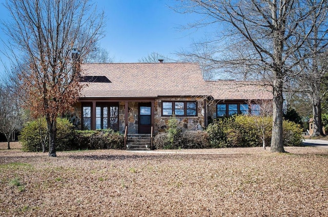 view of front of house featuring stone siding