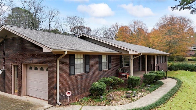 view of side of home with a garage