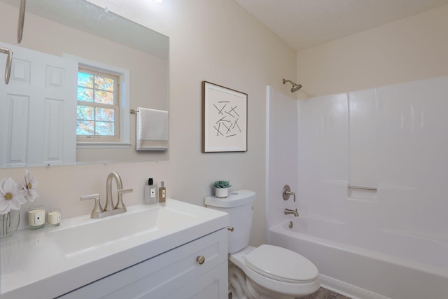 full bathroom with vanity, toilet, and shower / bath combination