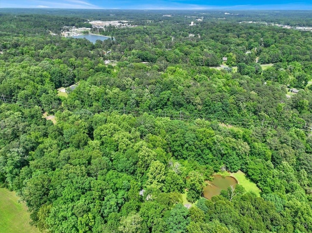  - aerial view of property's location with a forest and a large body of water