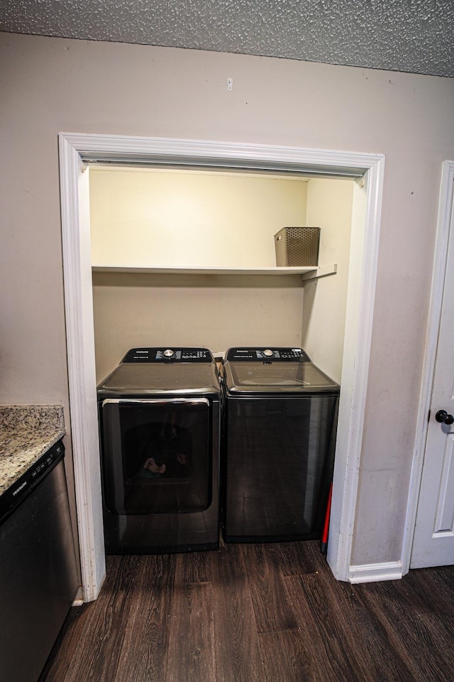  - washroom with dark wood-style flooring