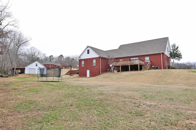 view of yard with a deck