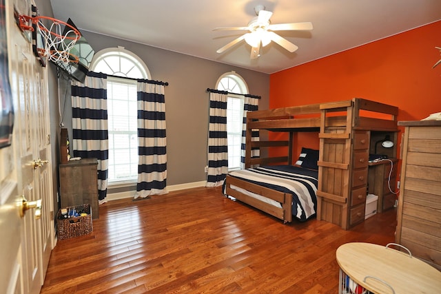 bedroom featuring dark hardwood / wood-style floors