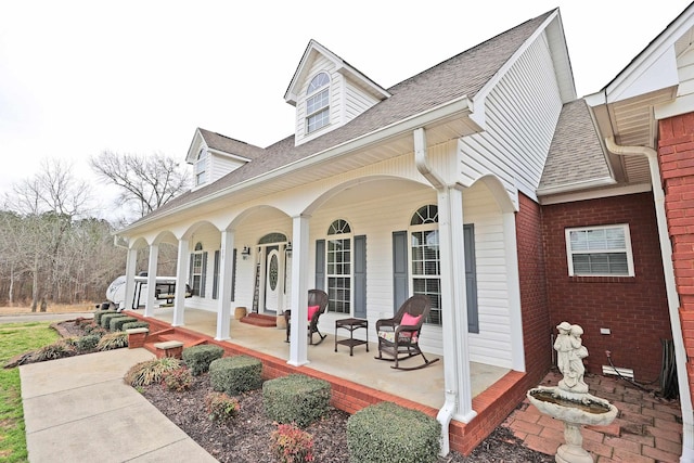 exterior space featuring a porch