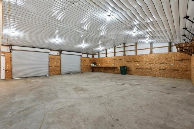 garage featuring metal wall