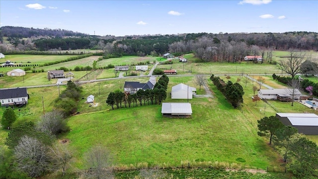drone / aerial view featuring a rural view