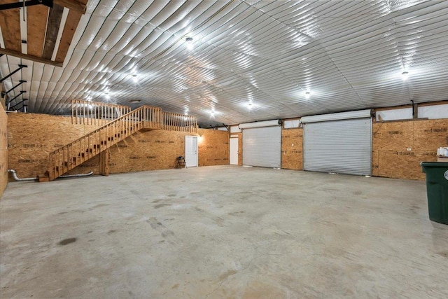 garage featuring metal wall